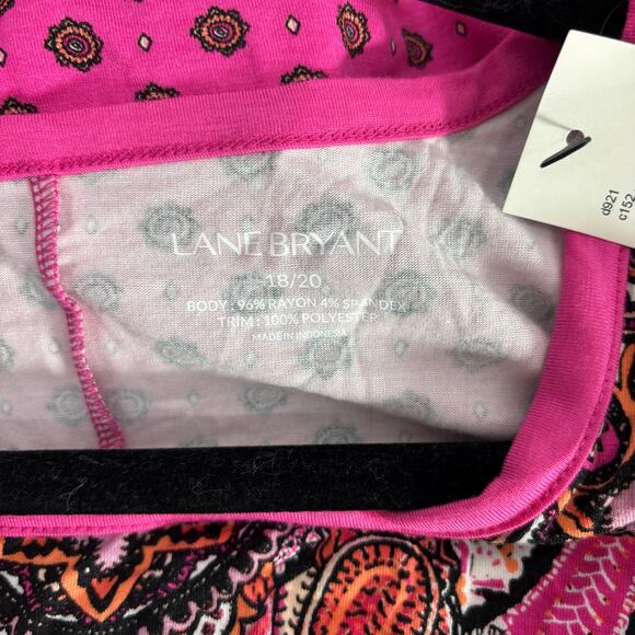 Lane Bryant Pink Paisley Print Cold Shoulder Poncho Top Plus Size 18/20 - Picture 4 of 5